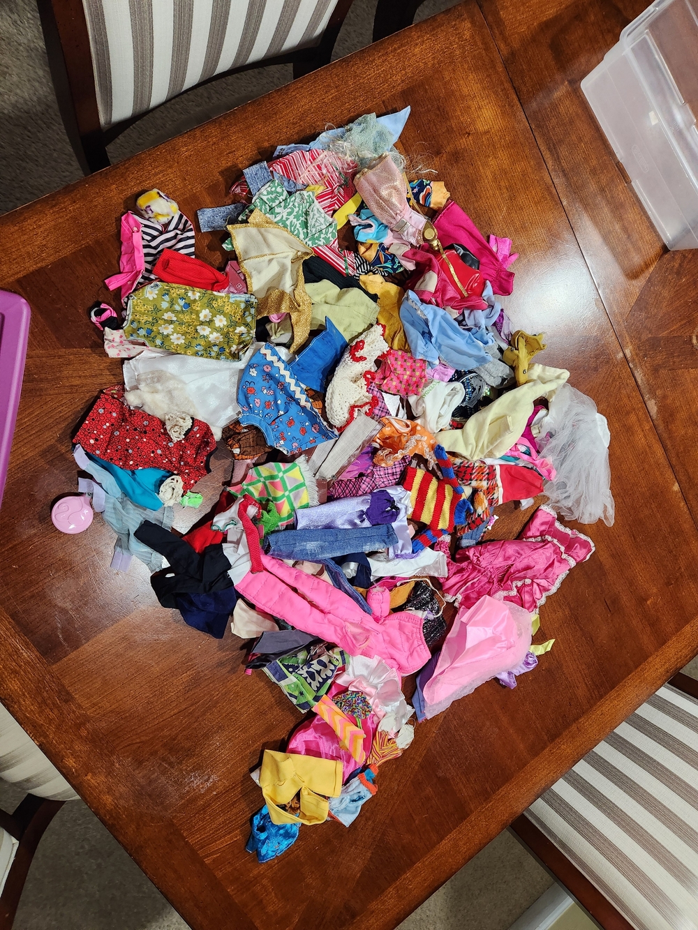 Vintage Barbie Doll Clothes Lot - Pink, Blue, Yellow, Red, Green